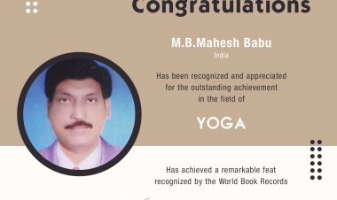 M B Mahesh Babu Bagged Outstanding Achievement in Yoga Master