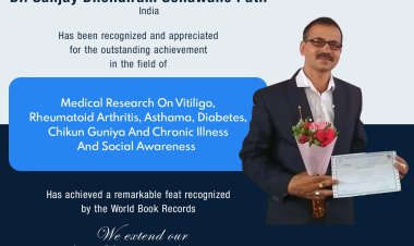 Dr. Sanjay Dhondiram Sonawane Patil Bagged Outstanding Achievement in Medical Research On Vitiligo , Rheumatoid Arthritis , Asthama, Diabetes , Chikun Guniya And Chronic Illness And Social Awareness