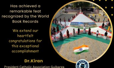 Dr. Kiran, President Catholic Association Gulbarga Bagged Achievement for preparing the “largest Christmas Star in the World”