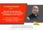 Dr. Debrato Mukerjee Bagged Award for Science & Technology , Highest number of Patent Claims and Patent Innovation